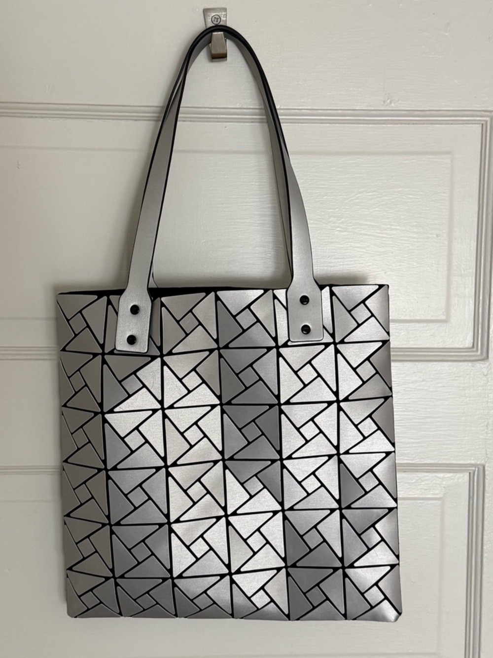 Patrizia Luca Silver Geometric Panel Tote